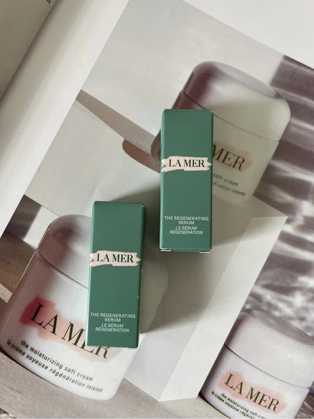 2x La Mer The Regenerating Serum for Pore Minimizing 0.1 oz 3 ml=6ml new